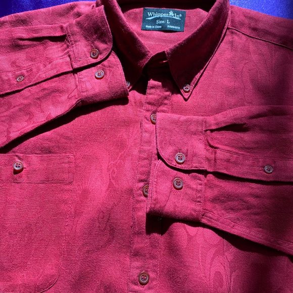 NWOT📌Whipper In Red Long Button Down Collar Shirt - Picture 12 of 16